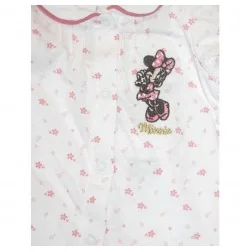Βρεφικό Βαμβακερό Φορμάκι Disney Baby - Minnie Mouse "Starry Dreams" (Λευκό/Ροζ) (ER0174Α)