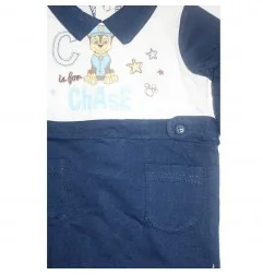Βρεφικό Ολόσωμο Φορμάκι Paw Patrol "Chase" - Navy Μπλε με Γιακά & Τσεπάκια (100% Βαμβάκι) (ER0171Α) - Φορμάκια εποχικά (βαμβα...