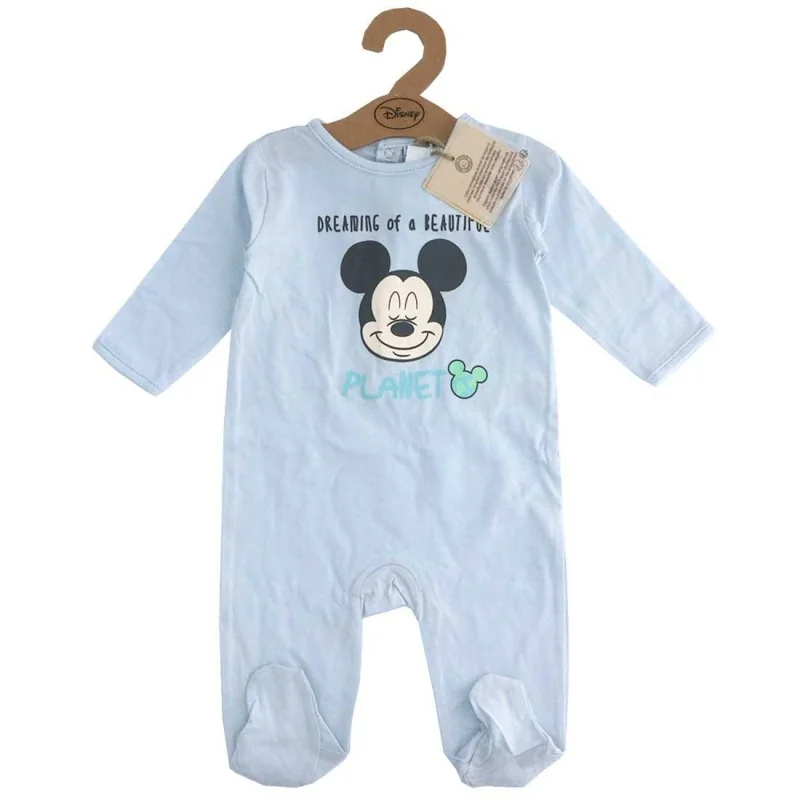 Βρεφικό Ολόσωμο Φορμάκι Disney Baby Mickey Mouse "Dreaming of a Beautiful Planet" – 100% Οργανικό Βαμβάκι(UE0321 BLUE)