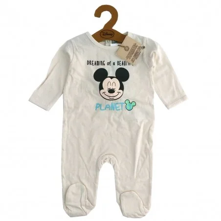 Disney Baby Mickey Mouse Βρεφικό Φορμάκι -100% οργανικό βαμβάκι (UE0321 Beige) - Φορμάκια εποχικά (βαμβακερά)