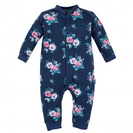 Βρεφικό Ολόσωμο Φορμάκι Makoma "Rose Bonica" – Navy Blue Floral (100% Βαμβάκι - Χωρίς Ποδαράκια) (02228BS) - Φορμάκια εποχικά...
