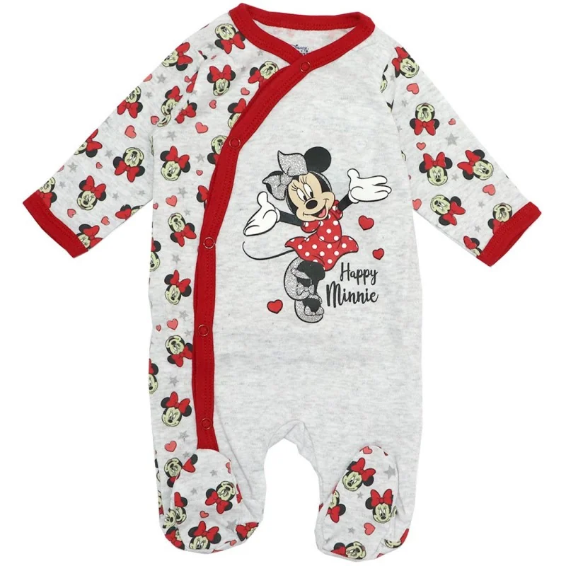 Disney Baby Minnie Mouse Βρεφικό βαμβακερό Φορμάκι (DIS MF 51 05 9951 RED)