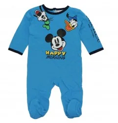 Βρεφικό Ολόσωμο Φορμάκι Disney Baby Mickey Mouse – "Happy Morning" (EV0333 Blue) - Φορμάκια εποχικά (βαμβακερά)