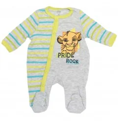 Βρεφικό Ολόσωμο Φορμάκι Disney Baby Lion King – "Pride Rock" Γκρι Ριγέ (DIS KL 51 05 A097) - Φορμάκια εποχικά (βαμβακερά)