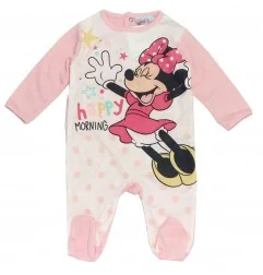 Βρεφικό Βαμβακερό Φορμάκι Disney Baby Minnie Mouse "Happy Morning" – 100% Cotton (VH0326 pink) - Φορμάκια εποχικά (βαμβακερά)