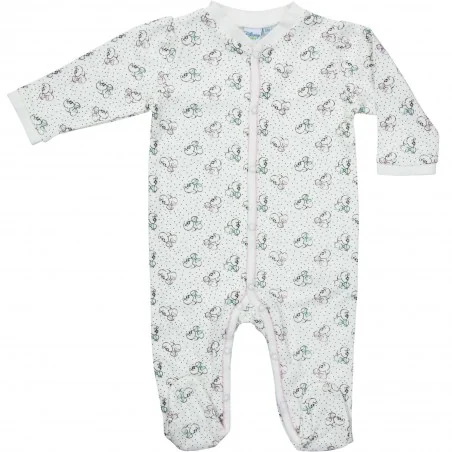 Βρεφικό Βαμβακερό Φορμάκι Disney Baby Minnie Mouse – 100% Cotton με Κλειστά Πέλματα (Ecru/Pink) (RH0327)
