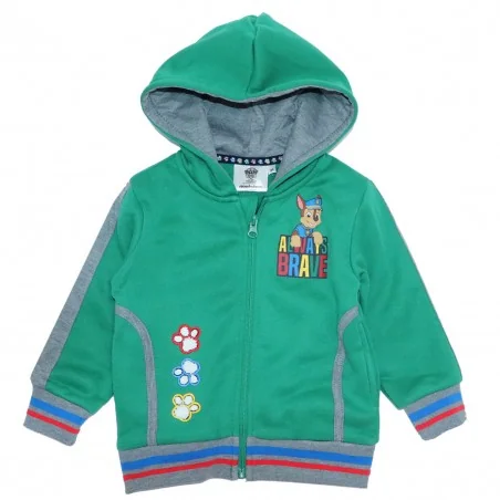 Paw Patrol Χειμωνιάτικη Παιδική ζακέτα φούτερ με κουκούλα για αγόρια (VH1043 green) - Ζακέτες