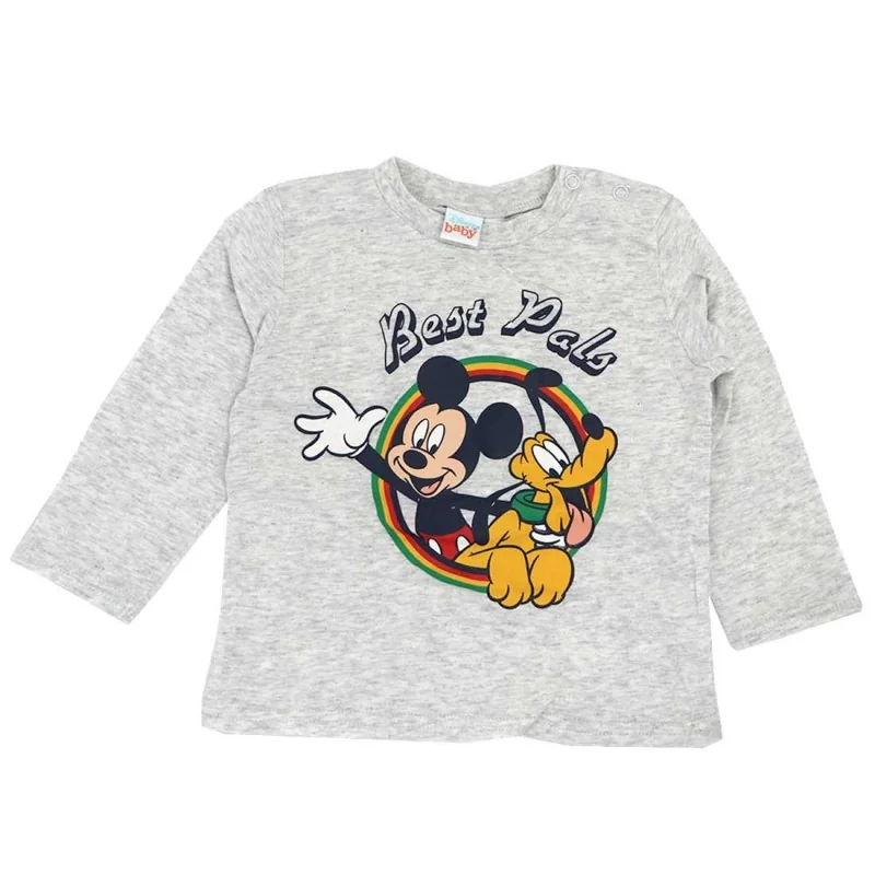 Disney Baby Mickey Mouse & Pluto Βρεφικό Βαμβακερό Μακρυμάνικο Μπλουζάκι "Best Pals" - Γκρι Μελανζέ (TH0006) Disney Baby Mickey Mouse & Pluto Βρεφικό Βαμβακερό Μακρυμάνικο Μπλουζάκι "Best Pals" - Γκρι Μελανζέ (TH0006)