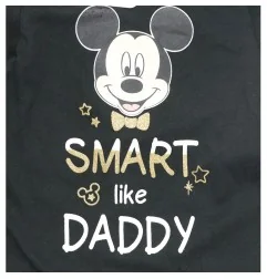Disney Baby Mickey Mouse Βρεφικό Βαμβακερό Μακρυμάνικο Μπλουζάκι "Smart like Daddy" - Μαύρο (TH0080A)