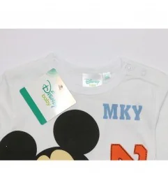 Disney Baby Mickey Mouse Βρεφικό Μακρυμάνικο Μπλουζάκι "Double Sleeve" - Λευκό/Γαλάζιο (91531B) - Μπλουζάκια Μακρυμάνικα (μακό)