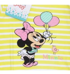 Disney Baby Minnie Mouse Βρεφική Βαμβακερή Μπλούζα με Ρίγες & Μπαλόνια – Κίτρινο/Λευκό DIS MF 51 02 1330)