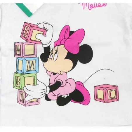 Disney Baby Minnie Mouse Βρεφική Βαμβακερή Μπλούζα "Learning Fun" – Λευκό (91533A)