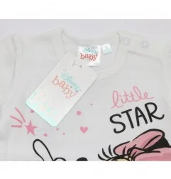 Disney Baby Minnie Mouse Βρεφική Βαμβακερή Μπλούζα "Little Star" – Λευκό (CTL01600A)