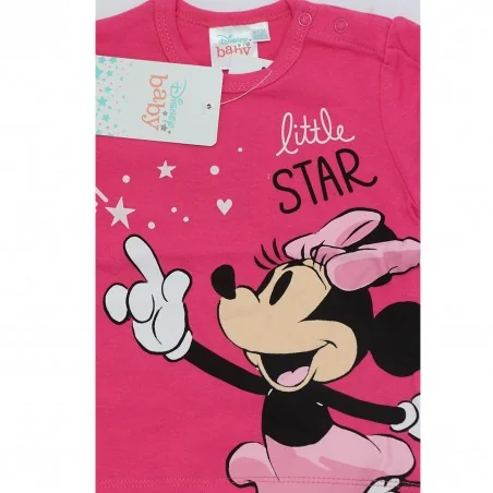 Disney Baby Minnie Mouse Βρεφική Βαμβακερή Μπλούζα "Little Star" – Φούξια (CTL01600B)
