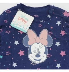 Disney Baby Minnie Mouse Βρεφική Βαμβακερή Μπλούζα με Αστέρια & Βολάν – Μπλε Σκούρο (DIS MF 51 02 1329)