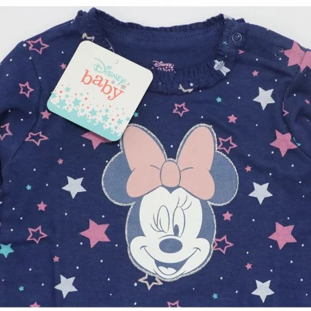 Disney Baby Minnie Mouse Βρεφική Βαμβακερή Μπλούζα με Αστέρια & Βολάν – Μπλε Σκούρο (DIS MF 51 02 1329)