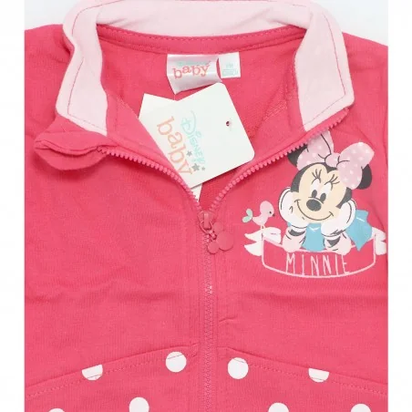 Disney Baby Minnie Mouse Βρεφική Εποχιακή Ζακέτα με Φερμουάρ – Φούξια Πουά (CTL01628B)
