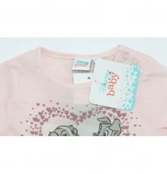 Disney Baby Βρεφική Βαμβακερή Μπλούζα "Little Lady & Scamp" με Glitter – Ροζ (HU0025 Pink)