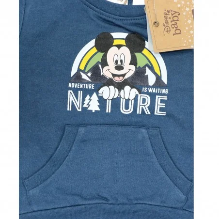 Disney Baby Mickey Mouse Βρεφική Μπλούζα Φούτερ "Nature Adventure" - 100% Οργανικό Βαμβάκι - Μπλε Σκούρο (HU0004.BIO)