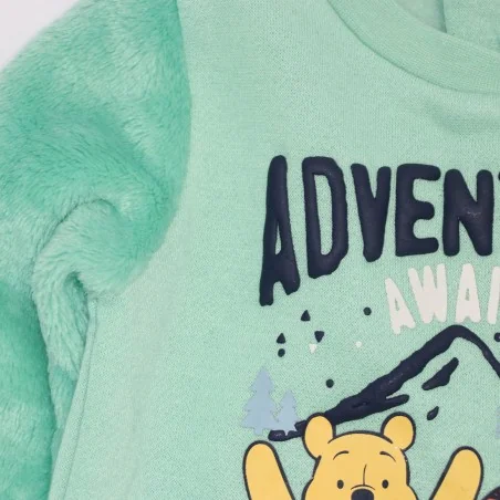 Disney Baby Winnie the Pooh & Tigger Βρεφική Μπλούζα Φούτερ "Adventure Awaits" - Βεραμάν (VH0025)