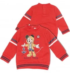 Disney Baby Mickey Mouse Βρεφική Μπλούζα Φούτερ με Ναυτικό Σχέδιο - Κόκκινο (VH0017 red) - Ζακέτες - Μπλούζες φούτερ