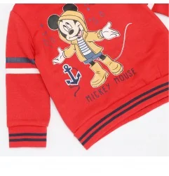 Disney Baby Mickey Mouse Βρεφική Μπλούζα Φούτερ με Ναυτικό Σχέδιο - Κόκκινο (VH0017 red) - Ζακέτες - Μπλούζες φούτερ