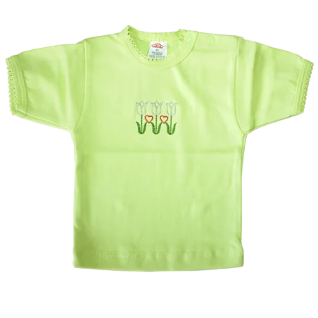 Μπλουζάκι με κέντημα (Flower 2002) - Κοντομάνικα μπλουζάκια