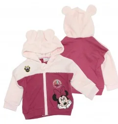 Disney Baby Minnie Mouse Βρεφική Χειμερινή Ζακέτα "Little Explorer" με Χνούδι - Ροζ/Μπορντό (VH0039)