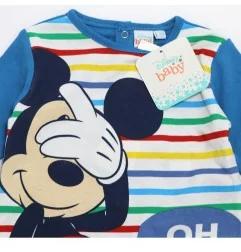 Disney Baby Mickey Mouse Βρεφικό Βαμβακερό Φορμάκι με Κλειστά Πέλματα – "Oh Boy!" (TH0305)