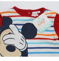 Βρεφικό Ολόσωμο Φορμάκι Disney Baby Mickey Mouse - "Oh Boy!" με Πολύχρωμες Ρίγες (100% Βαμβάκι) (TH0305A)