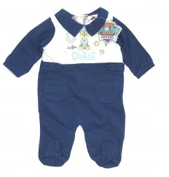 Βρεφικό Ολόσωμο Φορμάκι Paw Patrol "Chase" - Navy Μπλε με Γιακά & Τσεπάκια (100% Βαμβάκι) (ER0171Α) - Φορμάκια εποχικά (βαμβα...