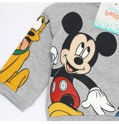 Disney Baby: Βρεφική Μπλούζα Φούτερ Mickey & Friends "The Gang" - Γκρι Μελανζέ (VH0010 grey) - Ζακέτες - Μπλούζες φούτερ