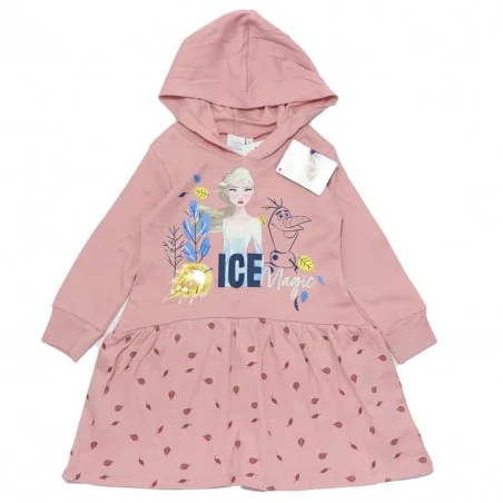 Disney Frozen Παιδικό Φόρεμα Φούτερ (HW1026 pink) - Εποχιακά/ Χειμωνιάτικα Φορέματα