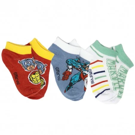 Marvel Avengers παιδικές κοντές κάλτσες σετ 3 ζευγάρια (WE0603A) - Κάλτσες κοντές αγόρι
