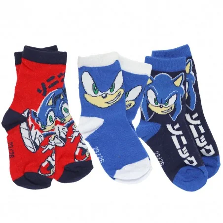 Sonic παιδικές κάλτσες σετ 3 ζευγάρια (HW0670 red) - Κάλτσες κανονικές αγόρι