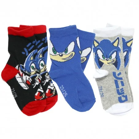 Sonic παιδικές κάλτσες σετ 3 ζευγάρια (HW0670 grey) - Κάλτσες κανονικές αγόρι