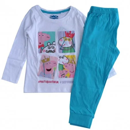 Peppa Pig βαμβακερή Πιτζάμα για κορίτσια (PP-52-04-702 White) - Χειμωνιάτικες / εποχιακές πιτζάμες