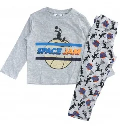 Space Jam Παιδική βαμβακερή πιτζάμα για αγόρια (HU2067 Grey) - Χειμωνιάτικες / εποχιακές πιτζάμες