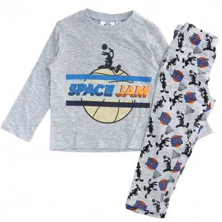 Space Jam Παιδική βαμβακερή πιτζάμα για αγόρια (HU2067 Grey) - Χειμωνιάτικες / εποχιακές πιτζάμες
