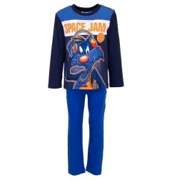 Space Jam Παιδική βαμβακερή πιτζάμα για αγόρια (HU2064Navy) - Χειμωνιάτικες / εποχιακές πιτζάμες