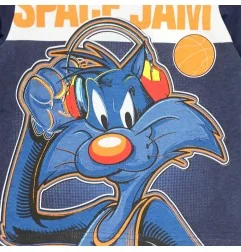 Space Jam Παιδική βαμβακερή πιτζάμα για αγόρια (HU2064Navy) - Χειμωνιάτικες / εποχιακές πιτζάμες