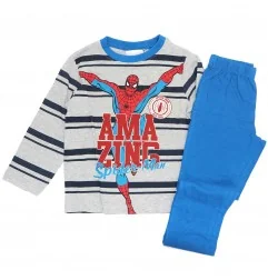 Marvel Spiderman Βαμβακερή Πιτζάμα Για Αγόρια (VH2016 grey) - Χειμωνιάτικες / εποχιακές πιτζάμες