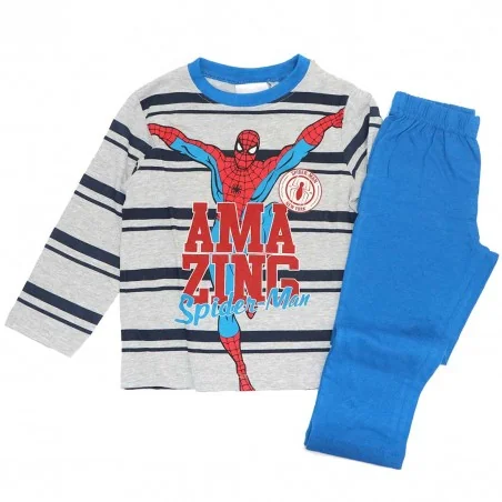 Marvel Spiderman Βαμβακερή Πιτζάμα Για Αγόρια (VH2016 grey) - Χειμωνιάτικες / εποχιακές πιτζάμες