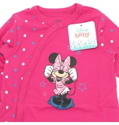 Disney Baby Minnie Mouse Βρεφικό Βαμβακερό Φορμάκι με Κλειστά Πατουσάκια - Φούξια (DIS MF 51 05 1010 Fux)