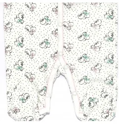 Βρεφικό Βαμβακερό Φορμάκι Disney Baby Minnie Mouse – 100% Cotton με Κλειστά Πέλματα (Ecru/Pink) (RH0327) - Φορμάκια εποχικά (...