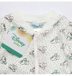 Βρεφικό Βαμβακερό Φορμάκι Disney Baby Minnie Mouse – 100% Cotton με Κλειστά Πέλματα (Ecru/Pink) (RH0327) - Φορμάκια εποχικά (...
