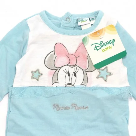 Disney Baby Minnie Mouse Βρεφικό Βαμβακερό Φορμάκι με Πατουσάκια – 100% Βαμβάκι (ER0175A)
