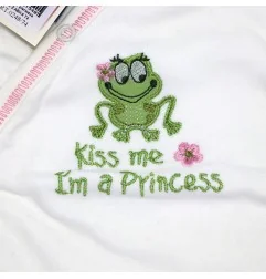 Βρεφικό Βαμβακερό Φορμάκι Makoma με Κέντημα "Kiss me I'm a Princess" – 100% Cotton Soft Touch (0248) - Φορμάκια εποχικά (βαμβ...