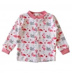 Βρεφική Βαμβακερή Ζακέτα Makoma Flamingo - Pink Love (100% Cotton) (06211) - Ζακέτες - Μπλούζες φούτερ