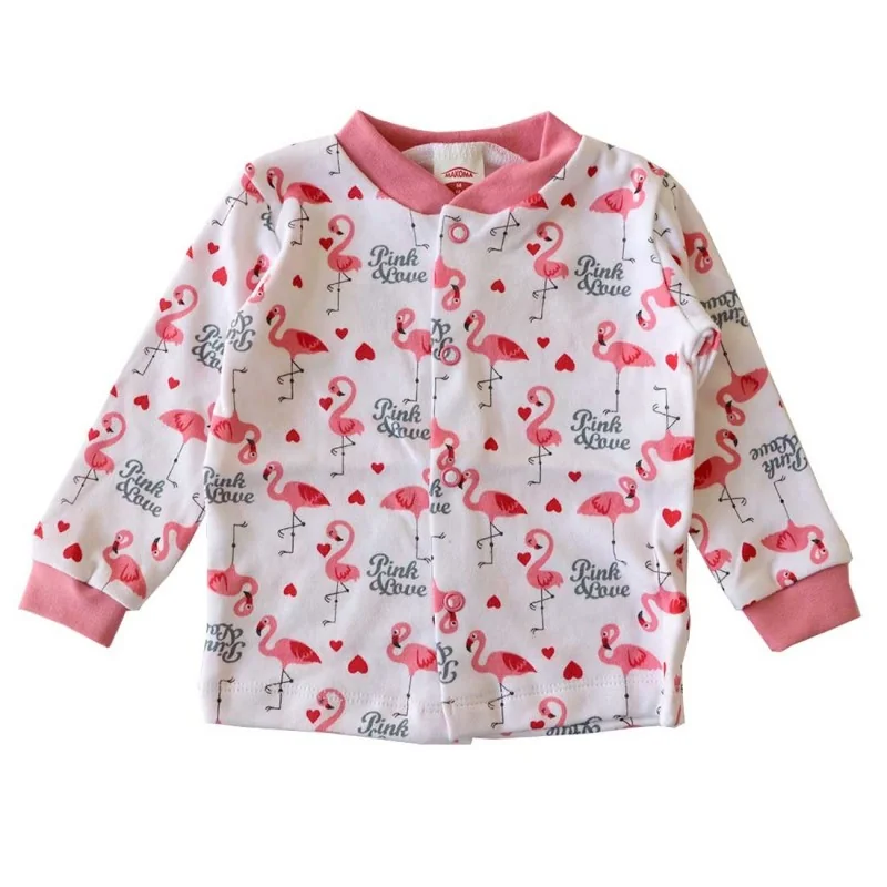 Βρεφική Βαμβακερή Ζακέτα Makoma Flamingo - Pink Love (100% Cotton) (06211)
